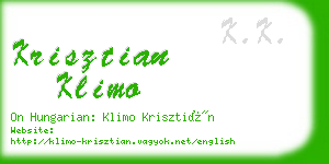 krisztian klimo business card